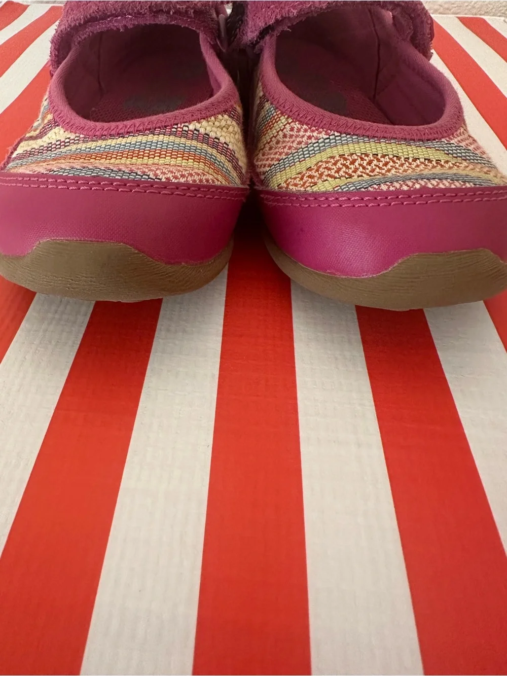 Stride Rite Pink Mary Jane Knit Strap Shoes. 10w. Toddler girls.